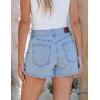 imageluvamia Jean Shorts for Women High Waisted Trendy Summer Casual Wide Leg Stretchy Denim Jorts Distressed Cut Off ShortsRoadknight Blue
