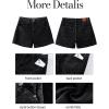 imageluvamia Jean Shorts for Women High Waisted Trendy Summer Casual Wide Leg Stretchy Denim Jorts Distressed Cut Off ShortsWashed Black
