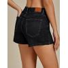 imageluvamia Jean Shorts for Women High Waisted Trendy Summer Casual Wide Leg Stretchy Denim Jorts Distressed Cut Off ShortsWashed Black