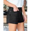 imageluvamia Jean Shorts for Women High Waisted Trendy Summer Casual Wide Leg Stretchy Denim Jorts Distressed Cut Off ShortsWashed Black