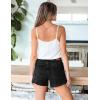 imageluvamia Jean Shorts for Women High Waisted Trendy Summer Casual Wide Leg Stretchy Denim Jorts Distressed Cut Off ShortsWashed Black