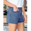 imageluvamia Jean Shorts for Women High Waisted Trendy Summer Casual Wide Leg Stretchy Denim Jorts Distressed Cut Off ShortsWategos Blue
