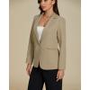 imageluvamia Dressy Blazers for Women Button Long Sleeve Lapel Business Casual Outfits Office Work Suit Blazer with PocketsBeige