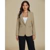 imageluvamia Dressy Blazers for Women Button Long Sleeve Lapel Business Casual Outfits Office Work Suit Blazer with PocketsBeige