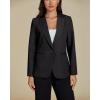 imageluvamia Dressy Blazers for Women Button Long Sleeve Lapel Business Casual Outfits Office Work Suit Blazer with PocketsBlack