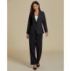 imageluvamia Dressy Blazers for Women Button Long Sleeve Lapel Business Casual Outfits Office Work Suit Blazer with PocketsBlack