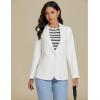 imageluvamia Dressy Blazers for Women Button Long Sleeve Lapel Business Casual Outfits Office Work Suit Blazer with PocketsCream White