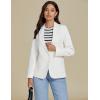 imageluvamia Dressy Blazers for Women Button Long Sleeve Lapel Business Casual Outfits Office Work Suit Blazer with PocketsCream White
