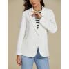 imageluvamia Dressy Blazers for Women Button Long Sleeve Lapel Business Casual Outfits Office Work Suit Blazer with PocketsCream White
