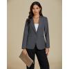 imageluvamia Dressy Blazers for Women Button Long Sleeve Lapel Business Casual Outfits Office Work Suit Blazer with PocketsDark Gray