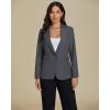 imageluvamia Dressy Blazers for Women Button Long Sleeve Lapel Business Casual Outfits Office Work Suit Blazer with PocketsDark Gray