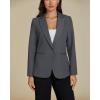 imageluvamia Dressy Blazers for Women Button Long Sleeve Lapel Business Casual Outfits Office Work Suit Blazer with PocketsDark Gray