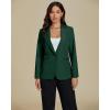 imageluvamia Dressy Blazers for Women Button Long Sleeve Lapel Business Casual Outfits Office Work Suit Blazer with PocketsDark Green