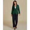 imageluvamia Dressy Blazers for Women Button Long Sleeve Lapel Business Casual Outfits Office Work Suit Blazer with PocketsDark Green