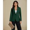 imageluvamia Dressy Blazers for Women Button Long Sleeve Lapel Business Casual Outfits Office Work Suit Blazer with PocketsDark Green