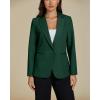 imageluvamia Dressy Blazers for Women Button Long Sleeve Lapel Business Casual Outfits Office Work Suit Blazer with PocketsDark Green