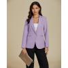 imageluvamia Dressy Blazers for Women Button Long Sleeve Lapel Business Casual Outfits Office Work Suit Blazer with PocketsLavender