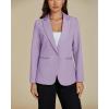 imageluvamia Dressy Blazers for Women Button Long Sleeve Lapel Business Casual Outfits Office Work Suit Blazer with PocketsLavender