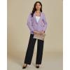 imageluvamia Dressy Blazers for Women Button Long Sleeve Lapel Business Casual Outfits Office Work Suit Blazer with PocketsLavender