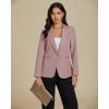 imageluvamia Dressy Blazers for Women Button Long Sleeve Lapel Business Casual Outfits Office Work Suit Blazer with PocketsMisty Rose