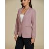 imageluvamia Dressy Blazers for Women Button Long Sleeve Lapel Business Casual Outfits Office Work Suit Blazer with PocketsMisty Rose