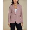 imageluvamia Dressy Blazers for Women Button Long Sleeve Lapel Business Casual Outfits Office Work Suit Blazer with PocketsMisty Rose
