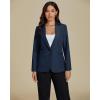 imageluvamia Dressy Blazers for Women Button Long Sleeve Lapel Business Casual Outfits Office Work Suit Blazer with PocketsNavy Blue
