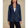 imageluvamia Dressy Blazers for Women Button Long Sleeve Lapel Business Casual Outfits Office Work Suit Blazer with PocketsNavy Blue