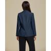 imageluvamia Dressy Blazers for Women Button Long Sleeve Lapel Business Casual Outfits Office Work Suit Blazer with PocketsNavy Blue