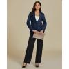 imageluvamia Dressy Blazers for Women Button Long Sleeve Lapel Business Casual Outfits Office Work Suit Blazer with PocketsNavy Blue