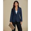 imageluvamia Dressy Blazers for Women Button Long Sleeve Lapel Business Casual Outfits Office Work Suit Blazer with PocketsNavy Blue