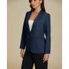 imageluvamia Dressy Blazers for Women Button Long Sleeve Lapel Business Casual Outfits Office Work Suit Blazer with PocketsNavy Blue