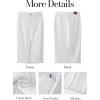 imageluvamia Jean Skirts for Women Denim Trendy Casual Stretchy High Waisted Midi Front Pockets Below Knee Skirt with SlitCream White