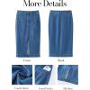 imageluvamia Jean Skirts for Women Denim Trendy Casual Stretchy High Waisted Midi Front Pockets Below Knee Skirt with SlitMedium Blue