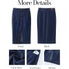 imageluvamia Jean Skirts for Women Denim Trendy Casual Stretchy High Waisted Midi Front Pockets Below Knee Skirt with SlitNightfall Blue
