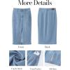 imageluvamia Jean Skirts for Women Denim Trendy Casual Stretchy High Waisted Midi Front Pockets Below Knee Skirt with SlitRoadknight Blue