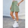 imageluvamia Sweat Shorts for Women High Wasited Baggy Cargo Pull On Elastic Waist Sport Athletic Summer Lounge Comfy ShortsAspen Green
