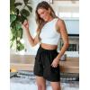 imageluvamia Sweat Shorts for Women High Wasited Baggy Cargo Pull On Elastic Waist Sport Athletic Summer Lounge Comfy ShortsBlack