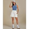 imageluvamia Sweat Shorts for Women High Wasited Baggy Cargo Pull On Elastic Waist Sport Athletic Summer Lounge Comfy ShortsCream White