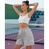 imageluvamia Sweat Shorts for Women High Wasited Baggy Cargo Pull On Elastic Waist Sport Athletic Summer Lounge Comfy ShortsHeather Grey