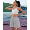 imageluvamia Sweat Shorts for Women High Wasited Baggy Cargo Pull On Elastic Waist Sport Athletic Summer Lounge Comfy ShortsHeather Grey