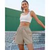 imageluvamia Sweat Shorts for Women High Wasited Baggy Cargo Pull On Elastic Waist Sport Athletic Summer Lounge Comfy ShortsLight Khaki