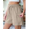 imageluvamia Sweat Shorts for Women High Wasited Baggy Cargo Pull On Elastic Waist Sport Athletic Summer Lounge Comfy ShortsLight Khaki