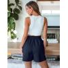 imageluvamia Sweat Shorts for Women High Wasited Baggy Cargo Pull On Elastic Waist Sport Athletic Summer Lounge Comfy ShortsNavy Blue