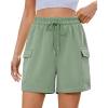 imageluvamia Sweat Shorts for Women High Wasited Baggy Cargo Pull On Elastic Waist Sport Athletic Summer Lounge Comfy ShortsAspen Green