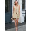 imageluvamia 2 Piece Skirt Sets for Women Dressy Sleeveless Blazer Vest Skirts Matching Suit Set Business Casual Work OutfitsLight Beige