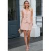 imageluvamia 2 Piece Skirt Sets for Women Dressy Sleeveless Blazer Vest Skirts Matching Suit Set Business Casual Work OutfitsSepia Rose