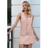 imageluvamia 2 Piece Skirt Sets for Women Dressy Sleeveless Blazer Vest Skirts Matching Suit Set Business Casual Work OutfitsSepia Rose