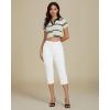 imageluvamia Capris Jeans for Women Trendy High Waisted Patch Pocket Casual Summer Cropped Stretchy Denim Skinny Capri PantsCream White