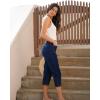 imageluvamia Capris Jeans for Women Trendy High Waisted Patch Pocket Casual Summer Cropped Stretchy Denim Skinny Capri PantsDarkness Blue